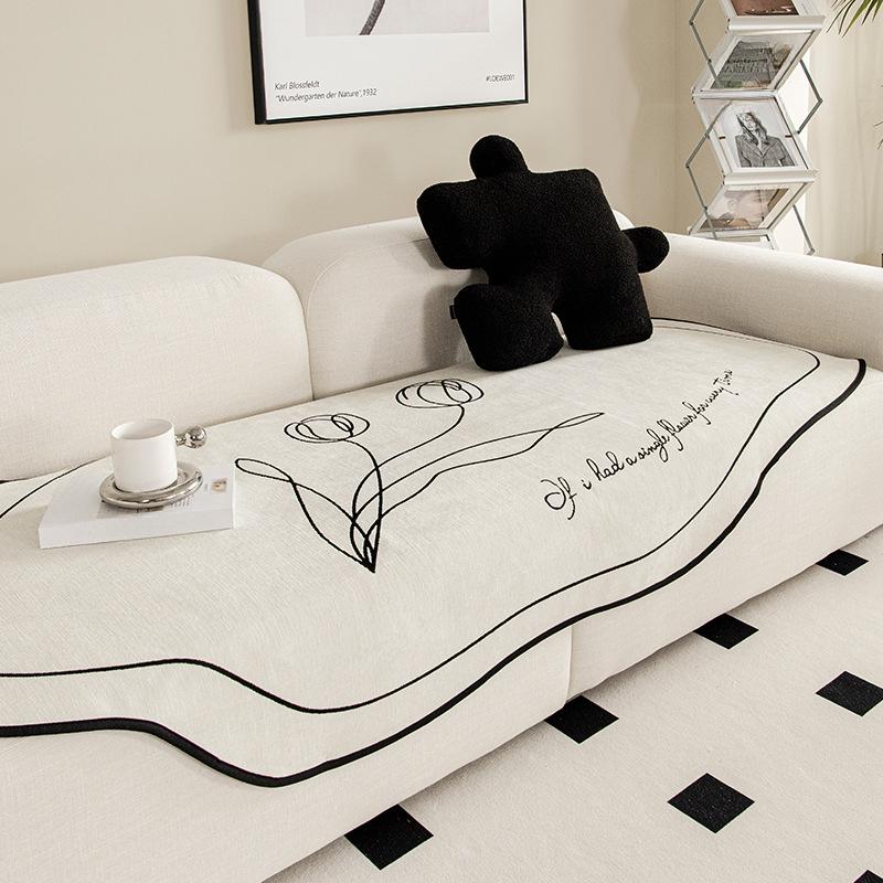 Pernă de canapea cu formă neregulată, universală pentru patru sezoane, living, lux ușor, chenilă, husă de pernă antiderapantă, generația prosop