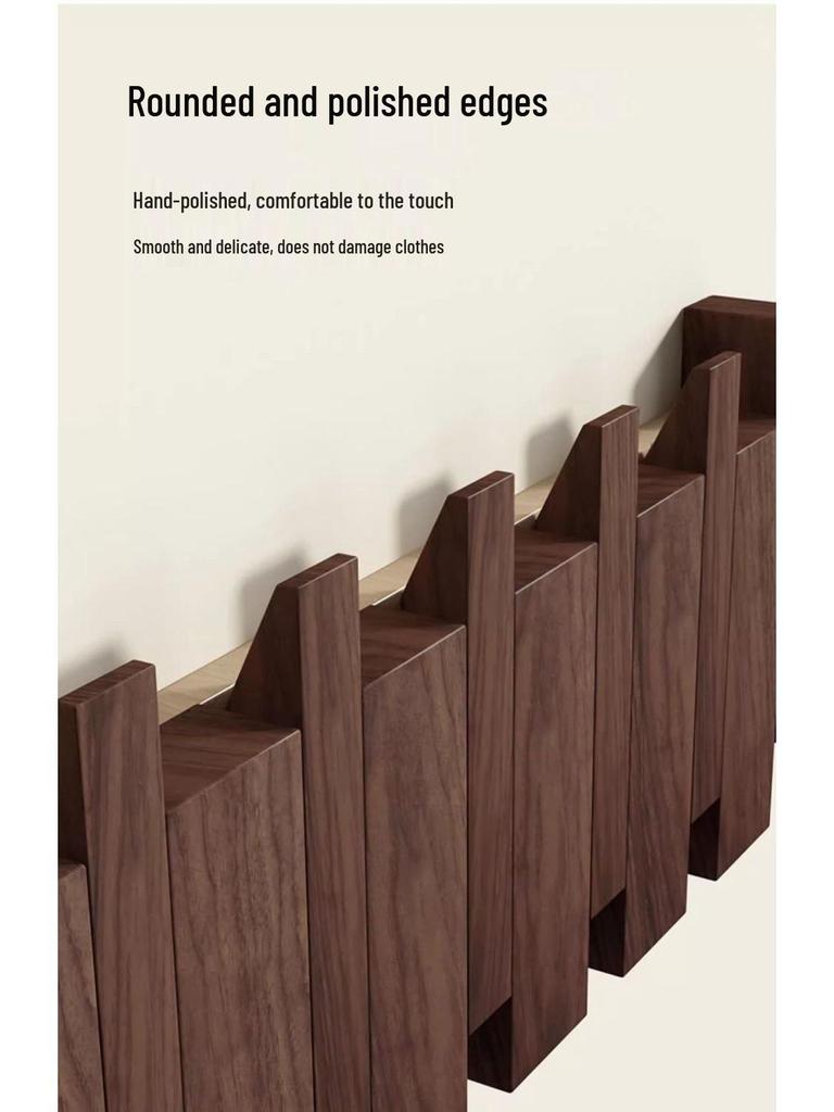 Nordic Punch-Free Solid Wood Coat Rack for Entrances, Walls, and Hallways.