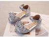 Bow High Heel Girls' Sandals: Summer Closed-Toe Crystal Princess Shoes 2025 - Soft Sole for Comfort