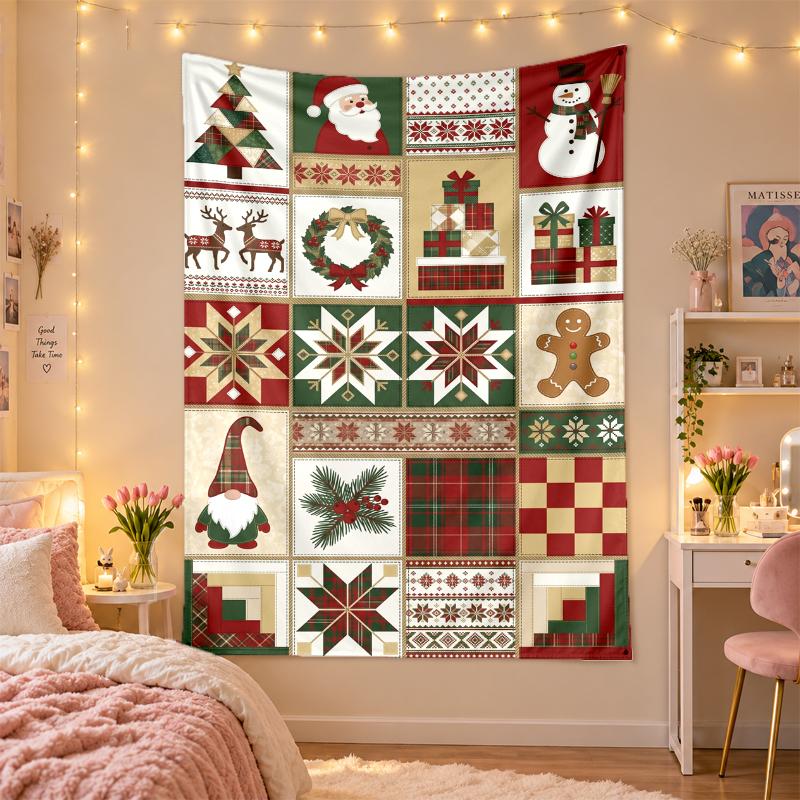 Christmas Printed Tapestry Wall Hanging For Bedroom Living Room Wall Decor Holiday Gift