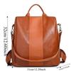 Elegant Soft PU Backpack Korean Style Solid Color Anti-theft Design Backpack Anti-splash Water Multi Pocket