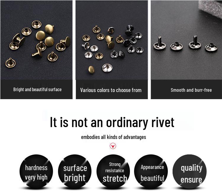 4-12mm DIY Metal Double-Sided Cap Rivet - Decorative Shoe Repair Accessory