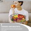 1Pcs Strong Fruit Organizer Basket Kitchen Storage Container for Snacks Fruits Vegetables Draining Mesh Handle Hole Modern Iron