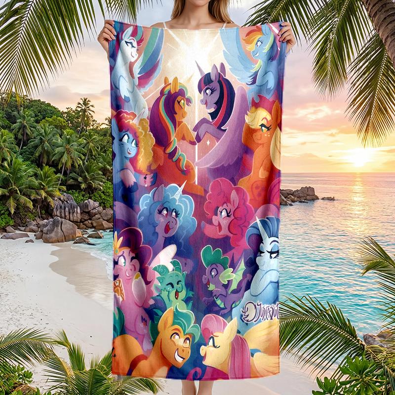 Little Pony Fashion Beach Towel: Ideal for Summer Adventures Soft, Absorbent and Quick Drying Suitable for Swimming and Bathing