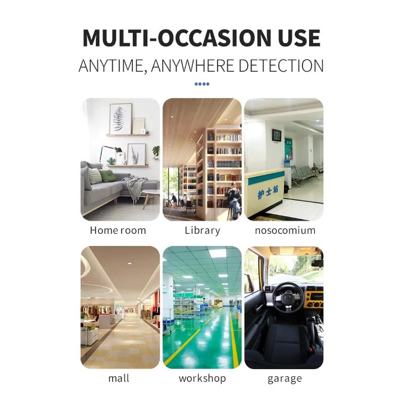Portable Handheld CO2 Detector 400-5000ppm Carbon Dioxide Meter Air Quality Monitor Temperature Humidity Sensor with Alarm Digital Display for Home