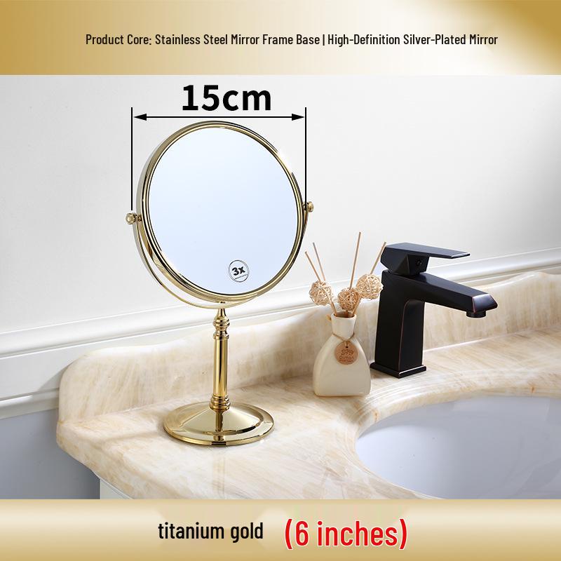 Black Double-Sided Standing Quartz Makeup Mirror for Dressing Table