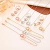 Elegant Double Heart Necklace & Bracelet Jewelry Set - Luxury Bridal Collection