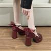 High Heels, Light Mouth Mary Jane Small Leather Shoes for Women's Summer New Versatile Retro Mary Jane Shoes with Skirts