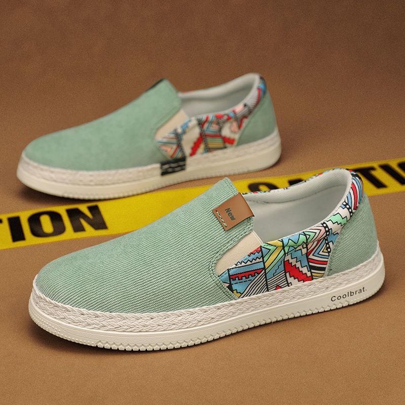 

Холщовые туфли для мальчиков летние дышащие трендовые универсальные слипоны повседневные кеды мужские льняные туфли старые пекинские тканевые туфли 44