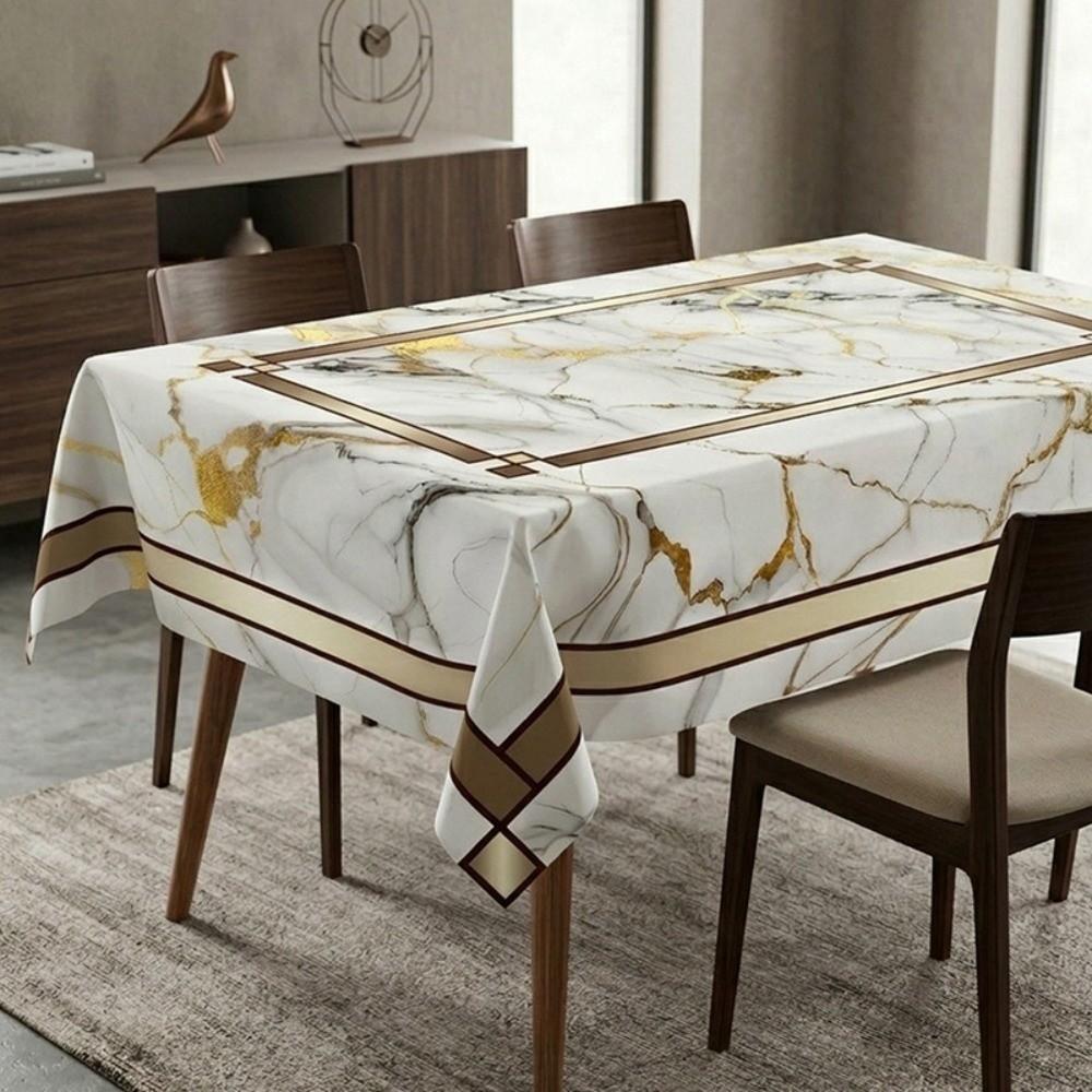 Marble Printed Rectangular Table Cloth 180×140cm Universal Table Cover Beauty Massage