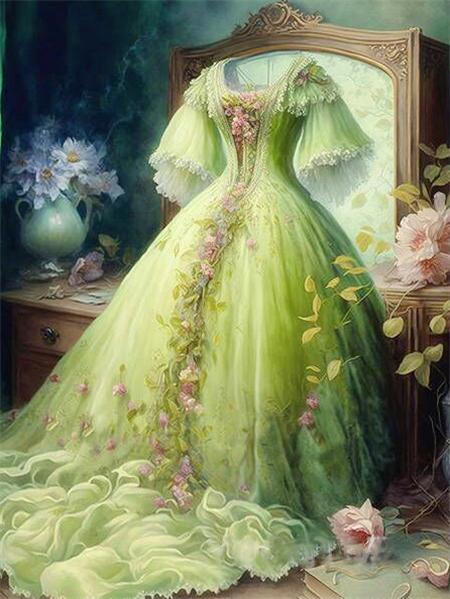 

Алмазная вышивка юбка одежда картина стразы мозаика принцесса полный квадрат круглая картина цветок ребенок подарок Full Round 20X30CM