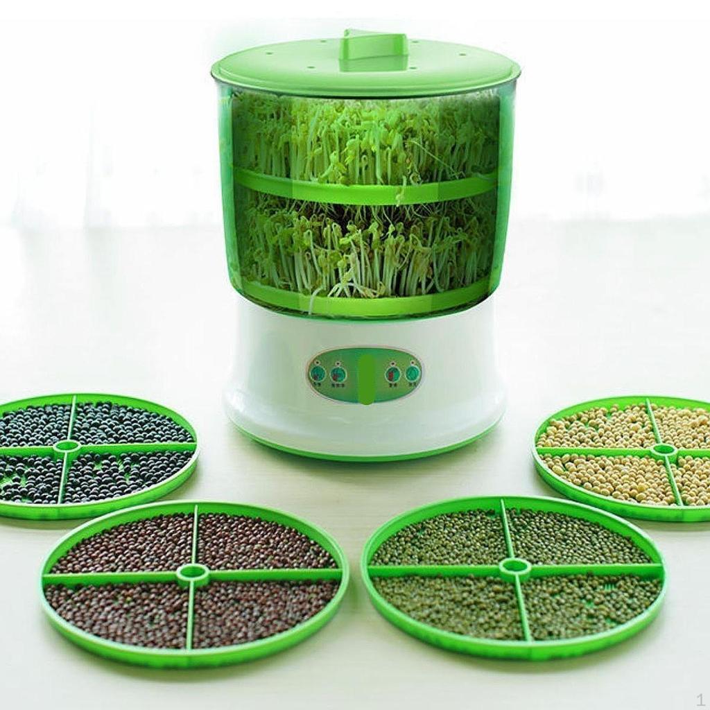 Nakličovač semen Domácí hydroponický klíčení Stroj na fazolové klíčky EU zástrčka Dvojité vrstvy