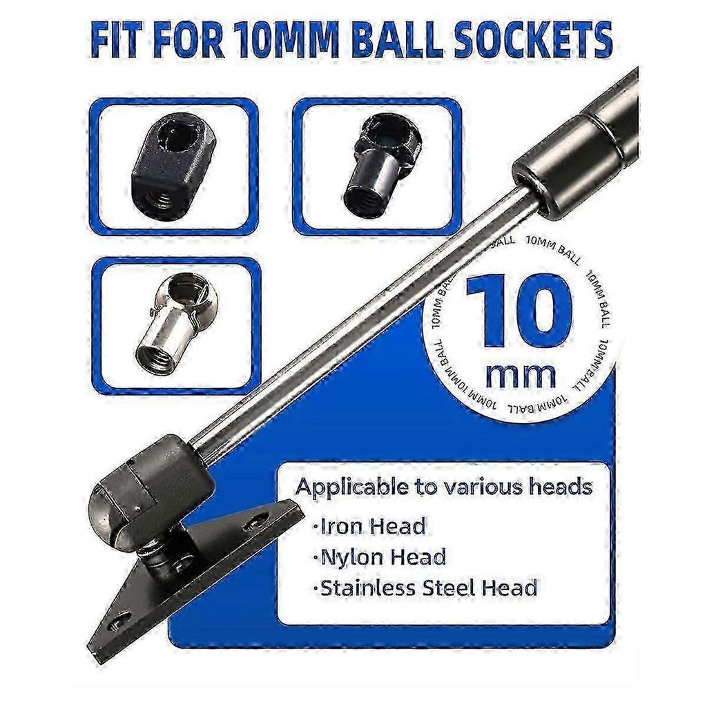 10MM Ball Stud Mounting Bracket, 4PCS Universal Gas Strut Mounts for RV Door Lift Supports Shocks Spring