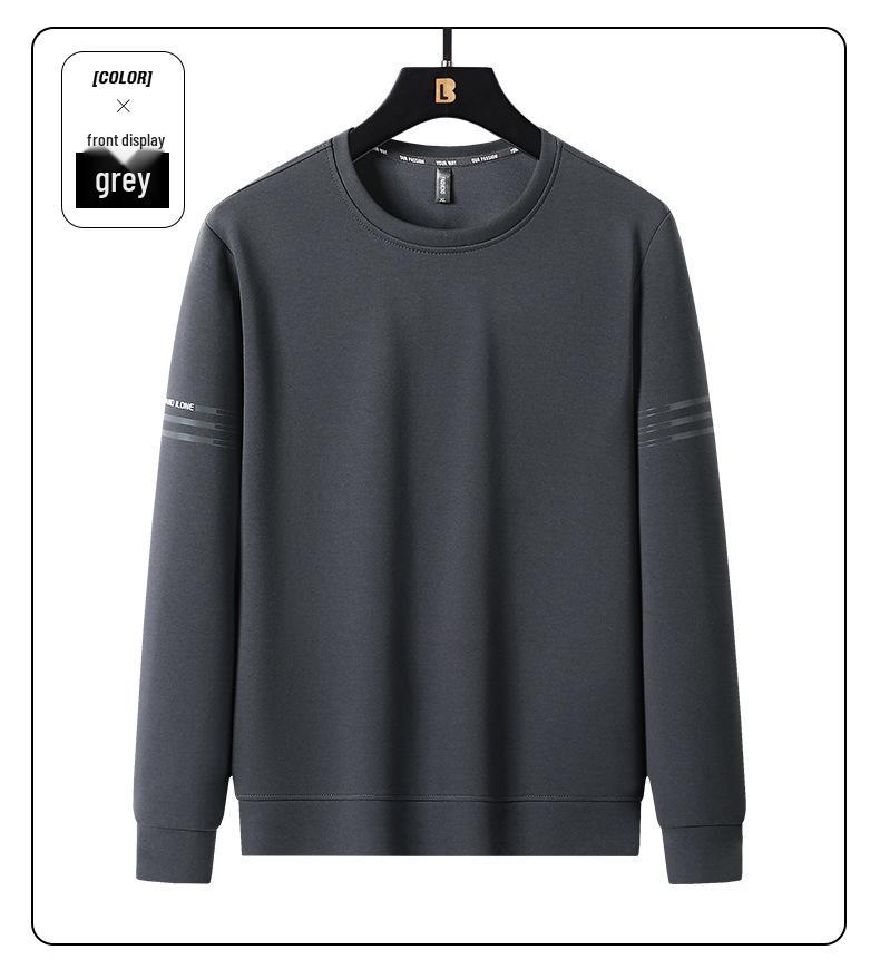 Men's Air Cotton Plus Size Long Sleeve Round Neck Hoodie for Spring and Autumn Casual Running Sportswear