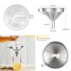 F26C Stackable Stainless Steel Filter Screens Convenient Filter Set Versatile Funnel with Dispenser for Straining Liquids