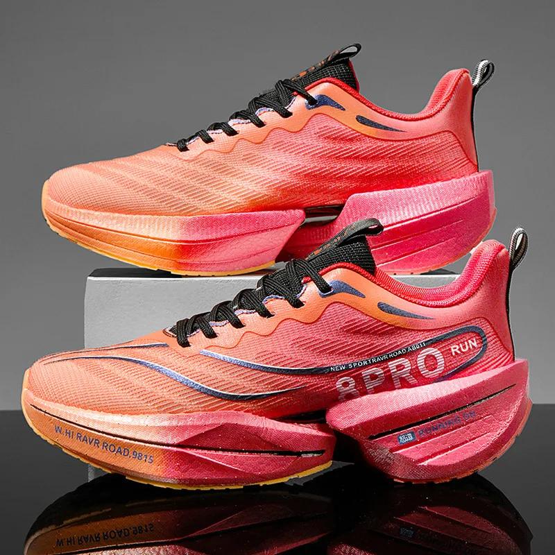 NEW Sports Running Shoes Men Marathon Breathable Comfortable Women Athletic Training Outdoor Sneakers Air Cushion Carbon Plate