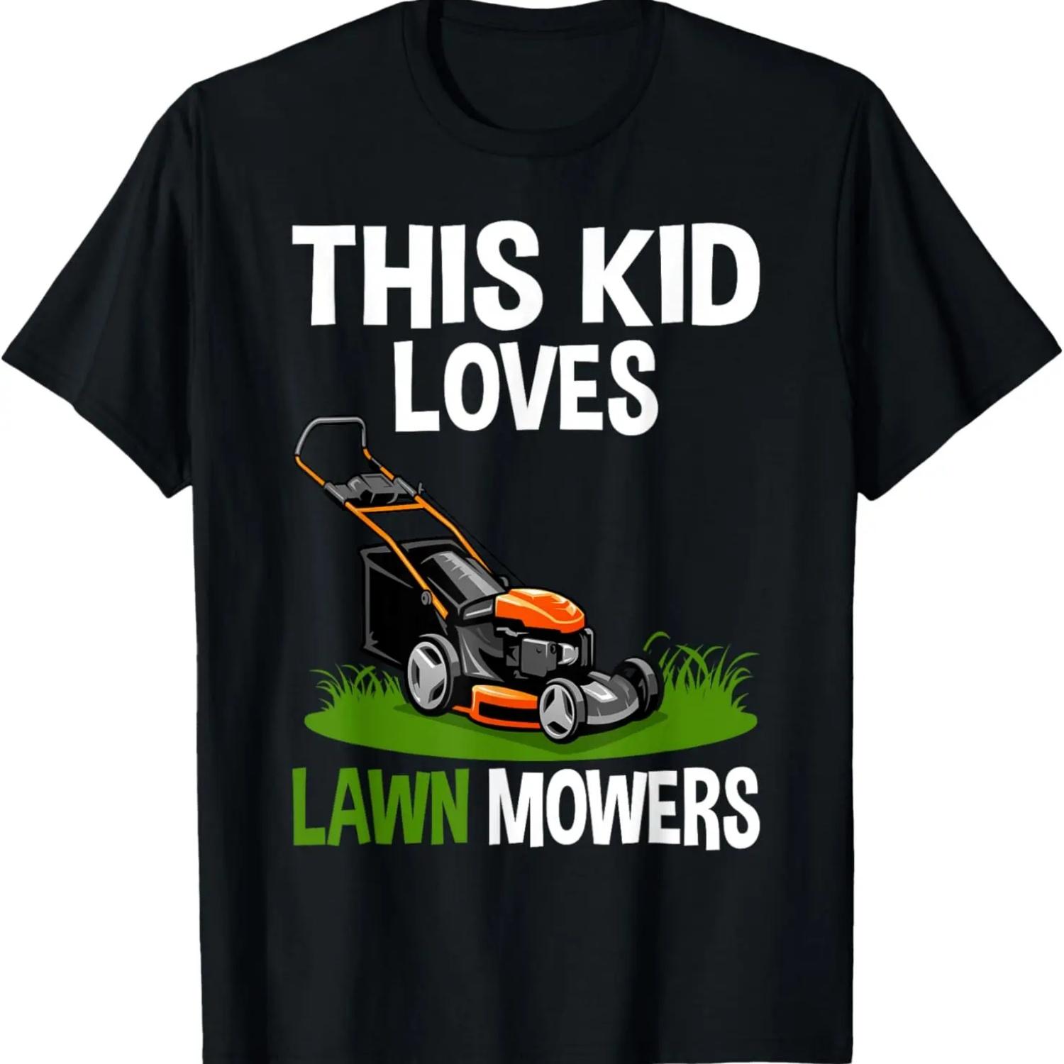 

Funny Lawn Mowing For Kids Lawn Mower Farm Gardening T-Shirt XXXXXL чёрный