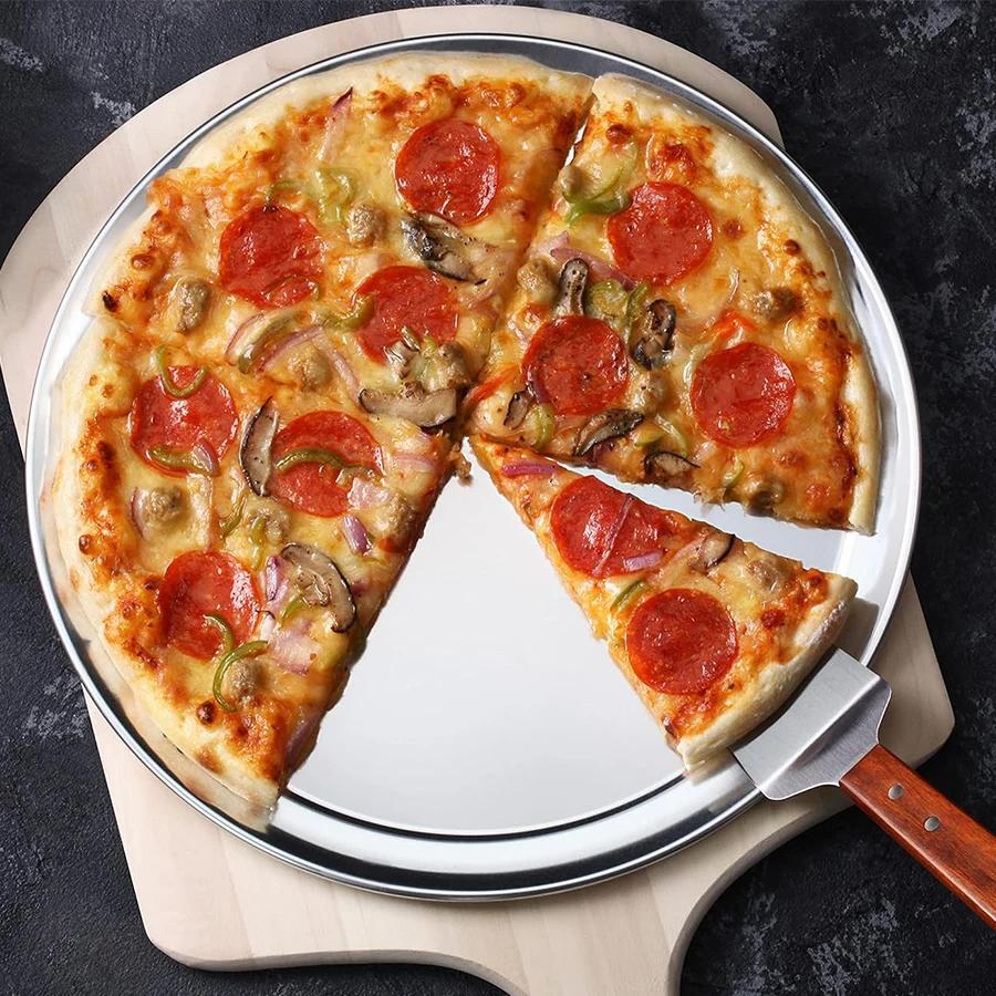 Edelstahl Pizzaheber Pizza Spatel mit rutschfestem, hitzebeständigem Griff zum Backen im Pizzaofen, für die Heimküche