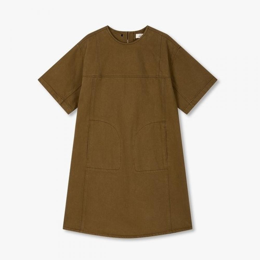 Studio Tomboy Heavy Twill Tunic Dress 9105341109ct light brown/FREE