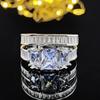 New Double-Layer Micro-Inlaid Zircon Ring Set - Luxury Party Wedding Band R5080