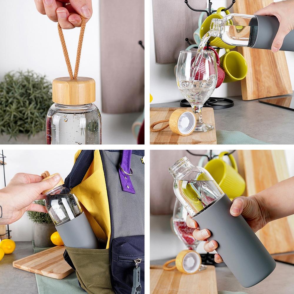 Glass Bottle for Drinks Water Juice Lemonade Cocktail Smoothie Bottle 0.5L