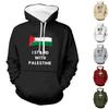 Men's Vintage Long Sleeve Hoodie Printed Hooded Sweatshirt Top