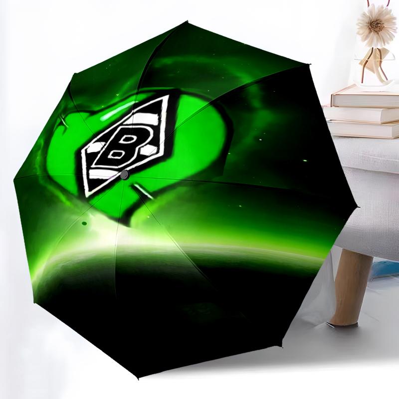 Printed Borussia Monchengladbach logo Printed Folding Umbrella,Outdoor,Leisure,And Travel Umbrella,Durable Umbrella Fabric,Birthday And Holiday Gift