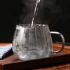 400ml Glasbecher Transparent Streifen Kaffeetasse Hitzebeständig Kürbismuster Trinkgeschirr Hoch Borosilikatglas Frühstück Haferflocken Glas