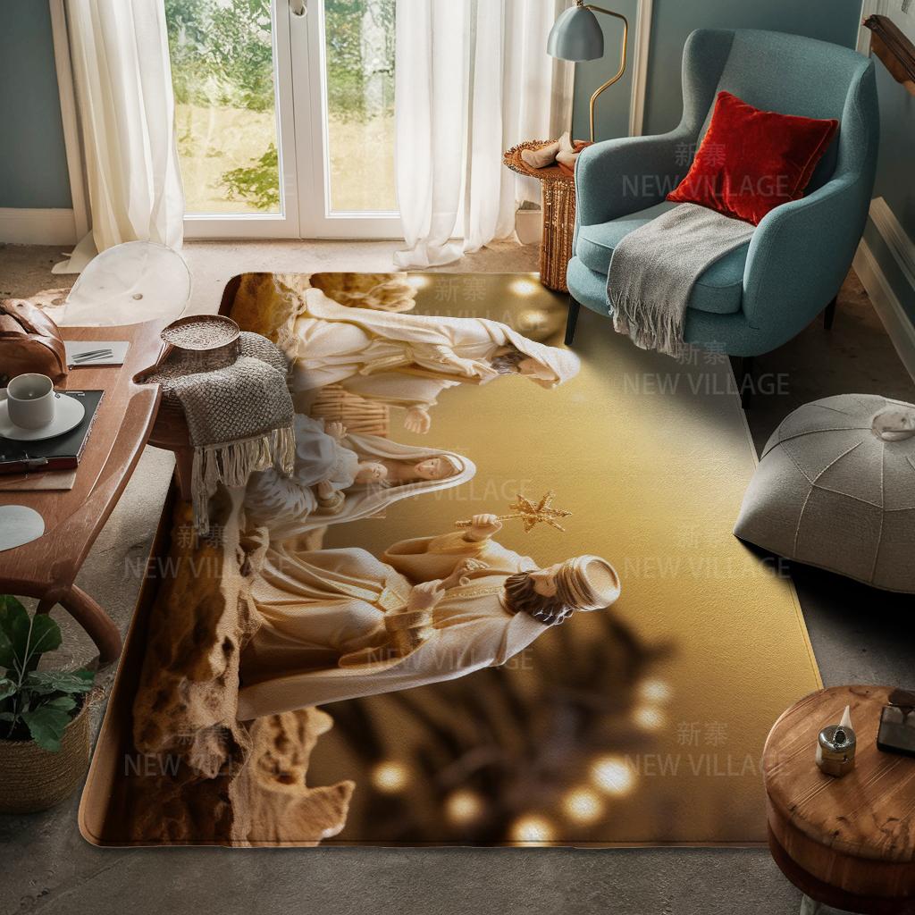 Hauseingangsteppich Fußmatte Haustür Wohnzimmer Bad Fuß Badezimmer rutschfest wasserabsorbierend Teppiche Bad Frohe Weihnachten Winter