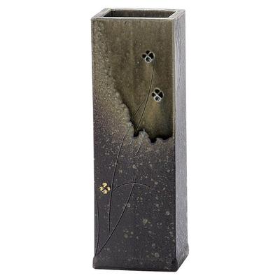 Marui Seito Shigaraki Ware Hechimon Buddhist Vase 24.5cm Black Ceramic