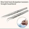2pcs Stainless Steel Accuracy Curved And Straight Tweezers Set for Gardening and Model Making with Ergonomic Design