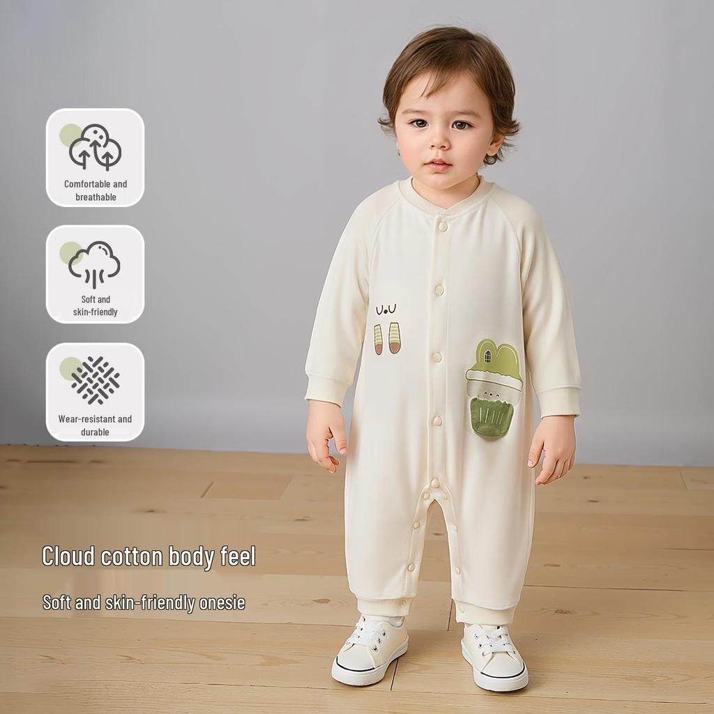 Tongtai Newborn Pure Cotton Baby Bodysuit - Spring/Autumn Jumpsuit Romper