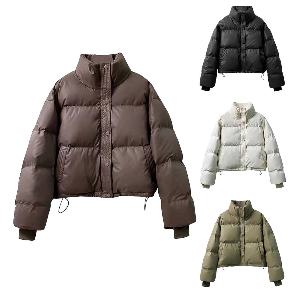 Women's Short Loose High Collar Cotton Warm Jacket