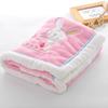 Baby Blankets Newborn Cartoon Embroidery Flannel Baby Blanket Baby Boys Girls Swaddle Wrap Infant Stroller Cover Kids Blanket