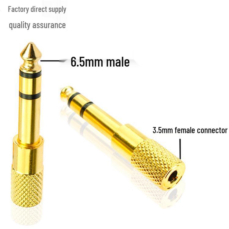 6,5 mm auf 3,5 mm Audio-Adapter: Buchse 3,5 mm auf Stecker 6,35 mm für Mikrofon und Kopfhörer