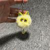 Cartoon Hairball Cat Pendant Decorative Cute Elf Small Briquettes Keychain Kawaii Plush Cat Plush Ball Key Chain Women Men