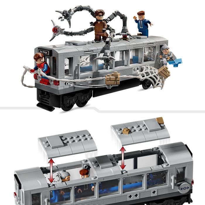 LEGO Marvel 76321 La Scène Du Train De Spider-Man Et Docteur Octopus - Jouet Dès 9 Ans