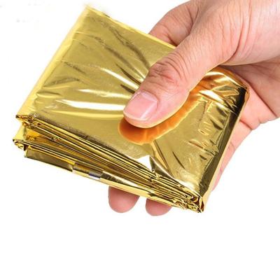 Folding Emergency Blanket 210Cm*130Cm Silver/Gold Emergency Survival Rescue Shel