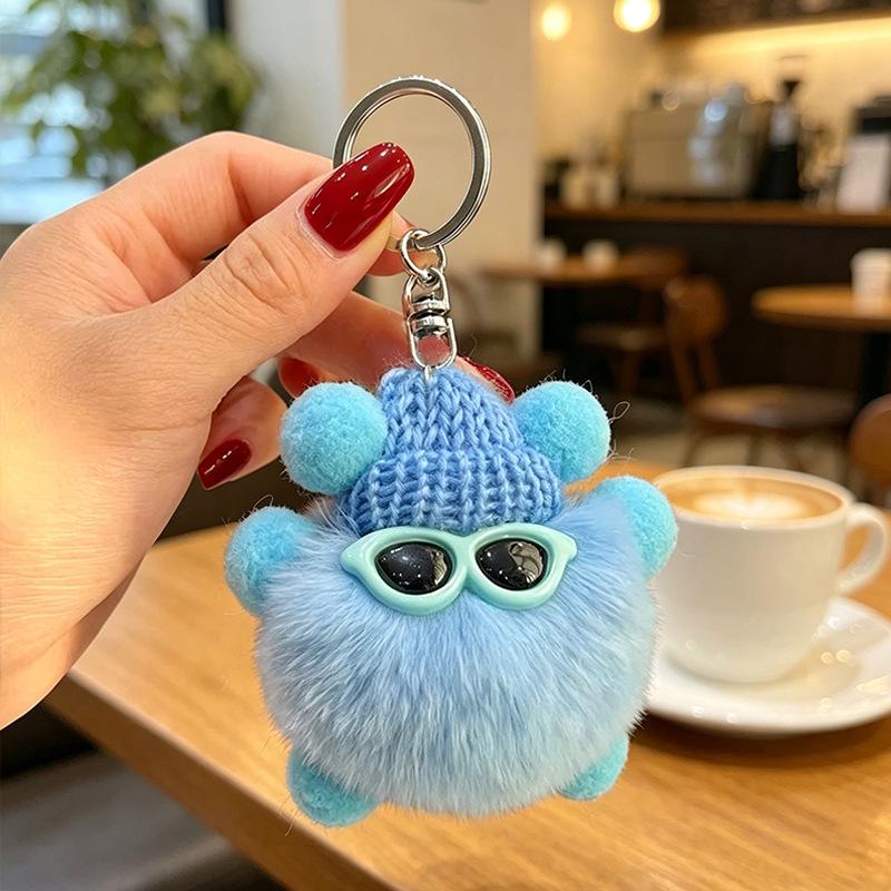 Year of the Sheep Lamb Keychain: Cute Plush Pendant for Students' Bags