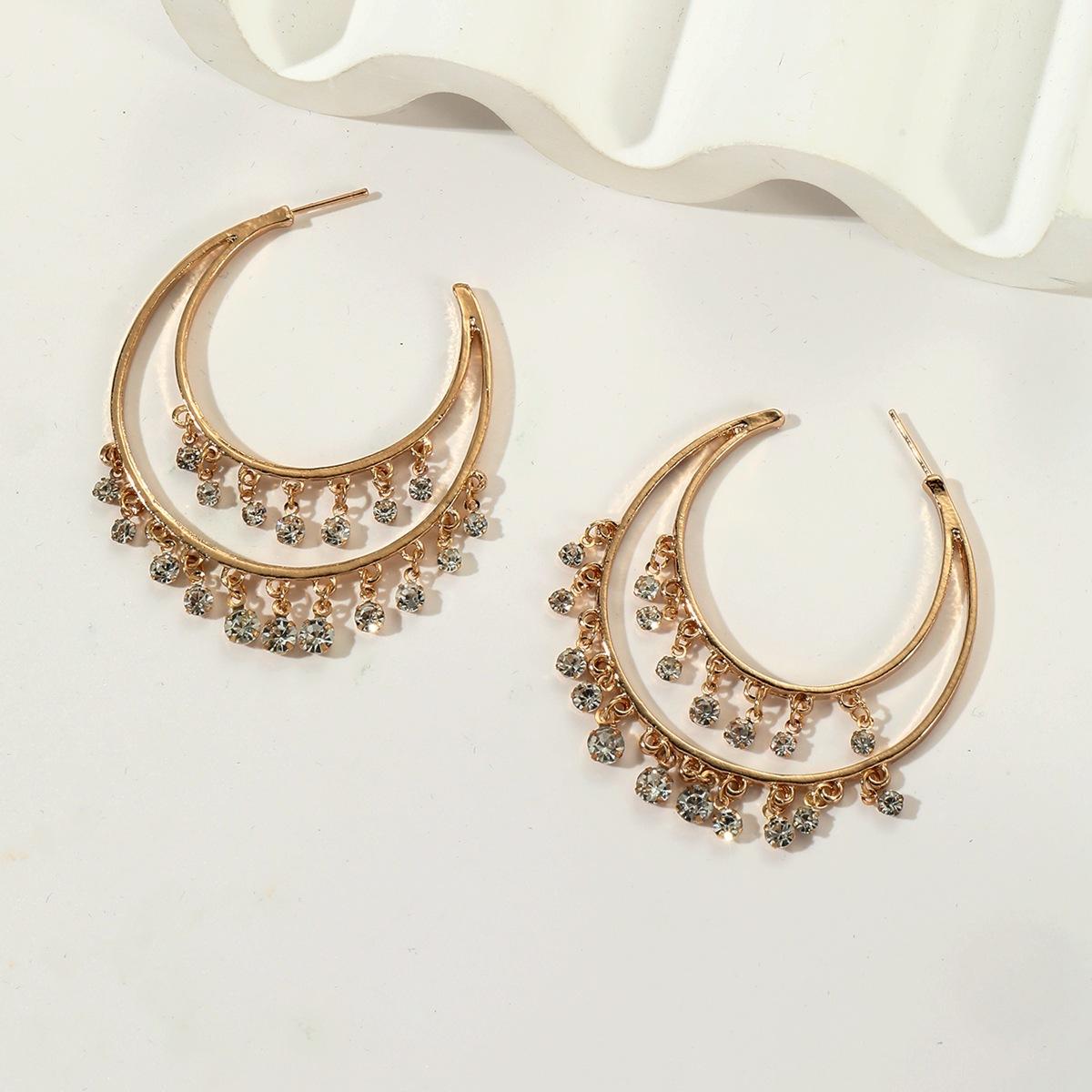 Легкие роскошные серьги с бриллиантами, женские серьги-полумесяцы высокого класса, атмосферные универсальные серьги, серьги Niche золотой