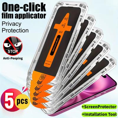 5 Pezzi Pellicola Protettiva Opaca Privacy Per iPhone 17 16 13 12 11 14 15 Pro Max Air 16e X XS Vetro per Installazione Senza Polvere