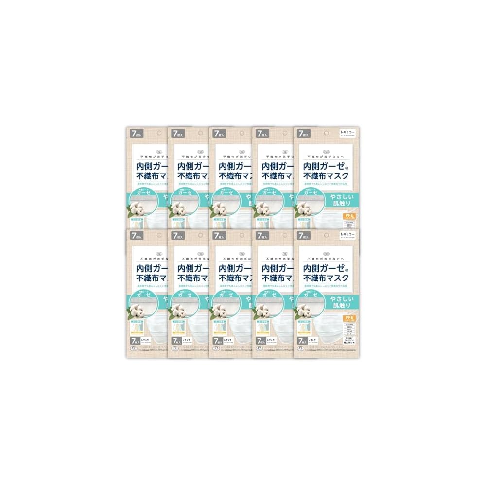 Hakari no Take Nonwoven Fabric Mask with Inner Gauze - For Sensitive Skin - Gentle on Skin,