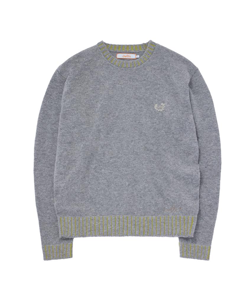 Kkotte Classic Two-Tone Rib Knit (Light Gray)