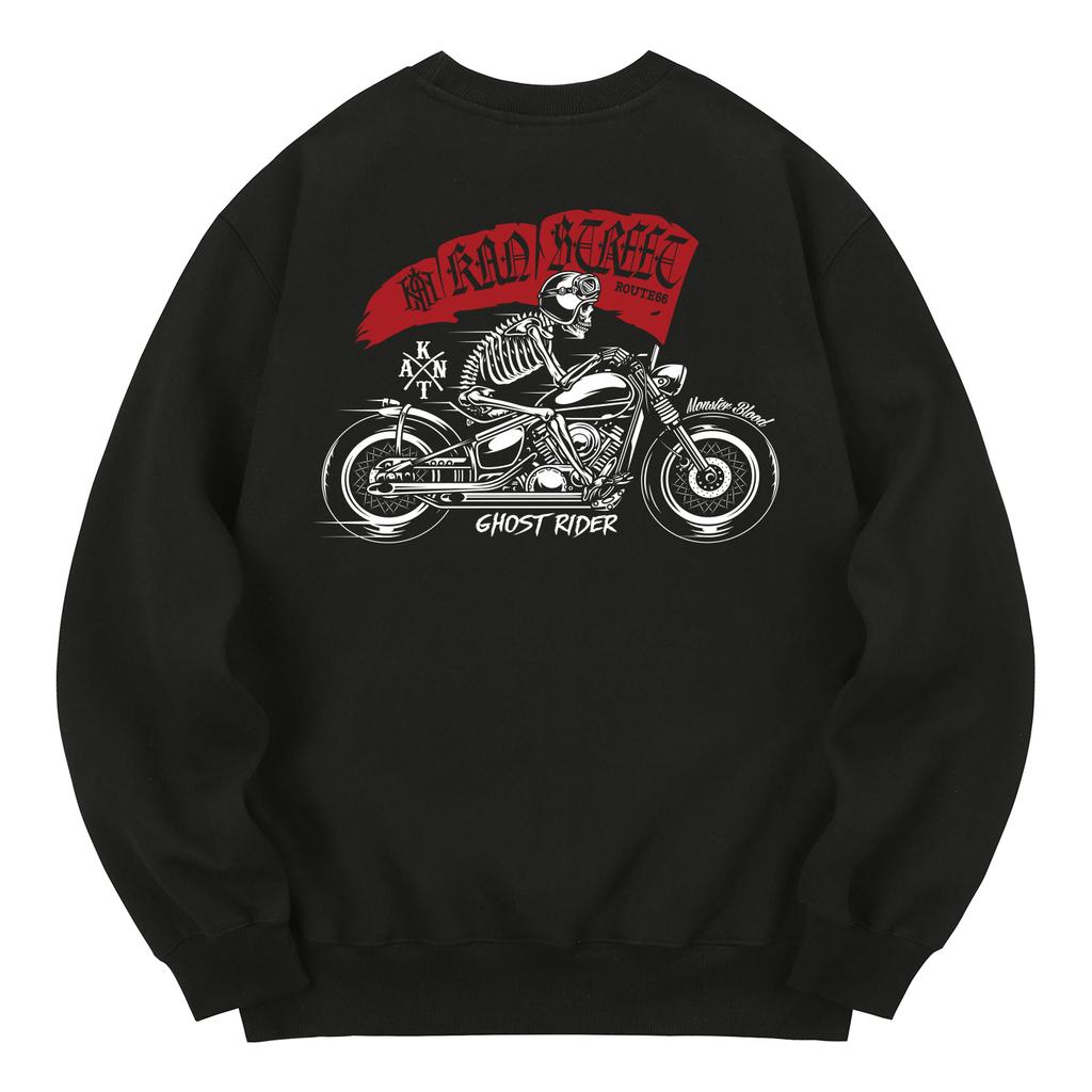 KAN6312 Kmb0148 Choppers Fleece-Lined Sweatshirt - Black