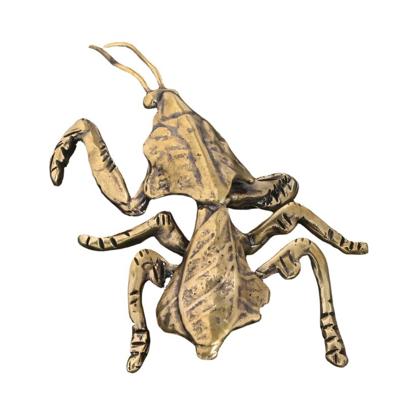 

Antique Bronze Brasses Insect Ornament Praying Mantis Miniature Figurine Home Dekstop Decors Accent Paperweight Gift