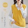 LrisIuza Echo Cable Knit Sweater Perfect for and Solid Loose Spring Office Korean Loungewear Women's Vest, Spring, Autumn, Winter. V-Neck, Color,