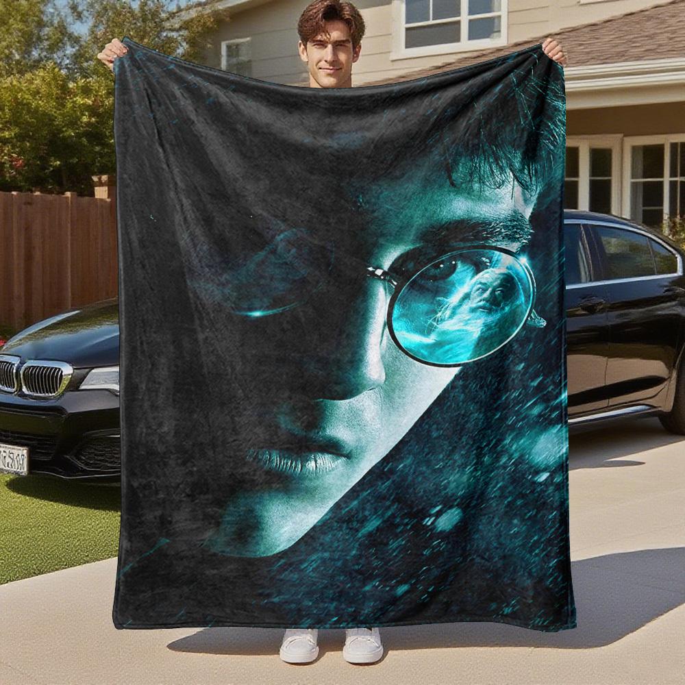 1pc Harry Potter,Glasses,Reflection Outdoor Flannel Throw Blanket All Season Soft Warmth,Home Decor 1031152