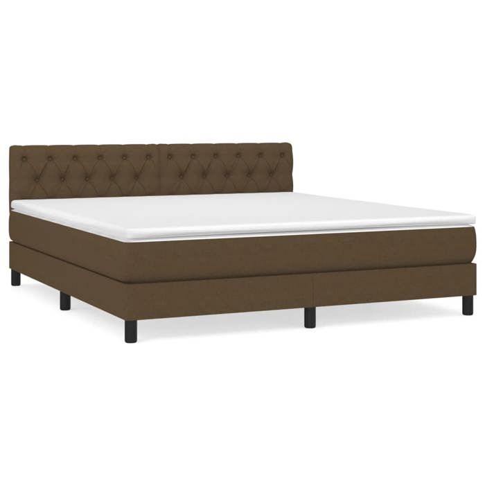 Maison Exclusive - Sommier à lattes de lit avec matelas Marron foncé 160x200 cm