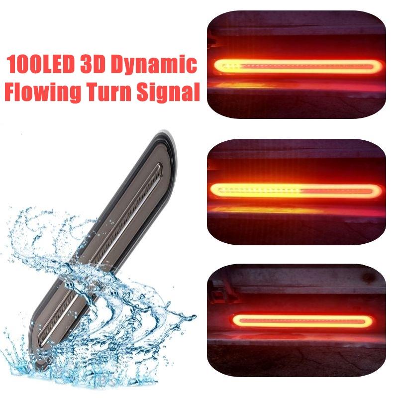 4 In 1 100LED Automobile Truck Trailer Light  Waterproof LED Red + Yellow RV Tail 3D Flowing Signal Lamp Accessories