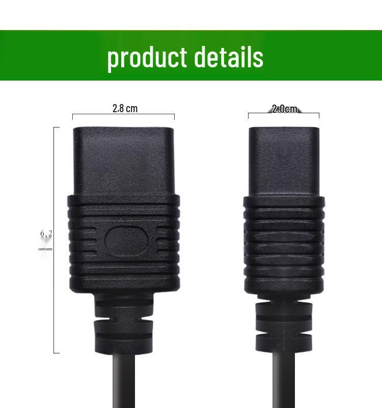 European Standard Pure Copper C19 PDU Server Power Cord, 3-Core, 1.5/2.5 Square, 1.5 Meters, for Industrial Computers